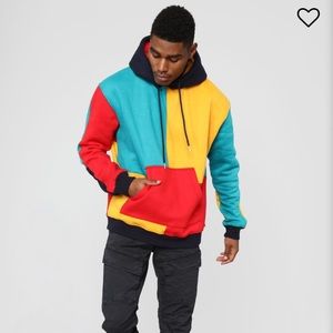 80’s color block hoodie